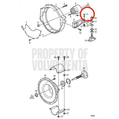 Parafuso hexagonal original Volvo Penta VOP955551 | 4.3GXi-C