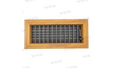 Verstellbares Teak-Lüftungsgitter 12x4Verstellbares Teak-Zuluftgitter 12x4 mit schwenkbaren Lamellen für marine Klimatisierung. 