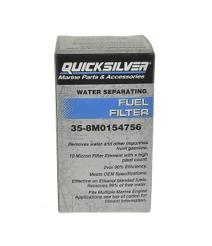 Filtro combustible separador agua en línea Quicksilver 8M0154756 motores fueraborda Yamaha 125-425CV y Suzuki 200-350CVFiltro co