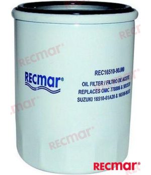 Oil Filter 16510-61A20-MHL 16510-90J00Oil filter for lubrication systems of Suzuki, Johnson and Evinrude marine engines. Compati