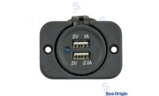Socket Double USB Type A BlackSocket Double USB Type A Black. Marine spare part by Recmar. Reference: SEA60100B.