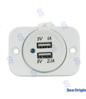 Socket Double USB Type A WhiteSocket Double USB Type A White. Marine spare part by Recmar. Reference: SEA60100W.