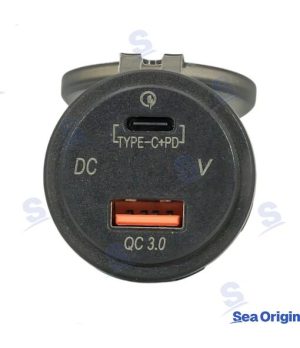 Socket USB C+USB A With Voltímetro BlackSocket USB C+USB A With Voltímetro Black. Marine spare part by Recmar. Reference: SEA601