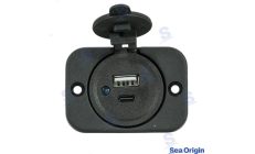 Socket Flush-mount Double USB + Type CSocket Flush-mount Double USB + Type C. Marine spare part by Recmar. Reference: SEA60106B.