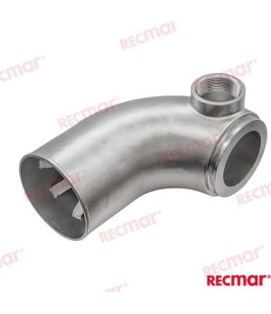 Cotovelo de Escape Inox Volvo 3830988Para motores diesel Volvo Penta TAMD61A, TAMD72A, TAMD74L-A, TAMD103A e D7A/D7C. Cotovelo d