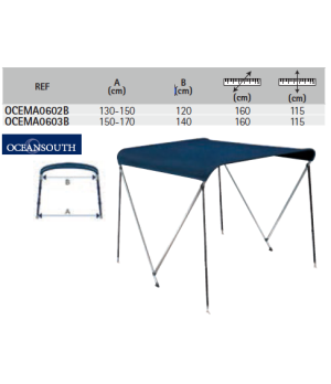 TOLDO BIMINI 2 ARCOS 130/150 cm