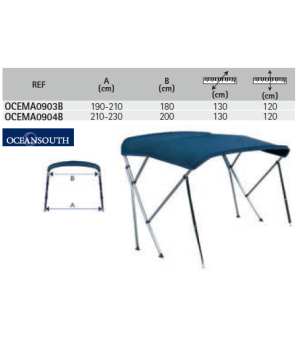 TOLDO BIMINI c/SOPORTE 190/210 cm AZUL