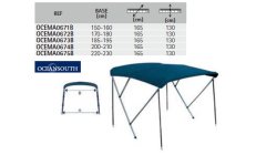 Toldo Bimini 3 Arcos 170/180 cm Azul OCEMA0672B - vista detalle nautico