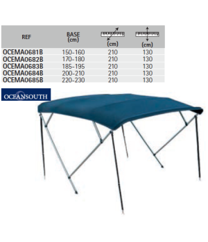 TOLDO BIMINI 4 ARCOS 220/240 cm AZUL