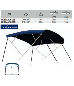 TOLDO BIMINI CRUISER 270/300 cm AZUL
