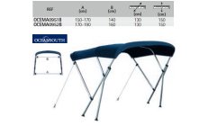 Toldo Bimini c/SOPORTE 170/190 cm Azul OCEMA0952B - vista detalle nautico