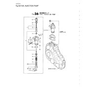 Fuel Injection Pump Yanmar 1GM10 · Section 36 del despiece