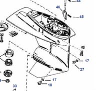 Éclaté Mercury Embase 25-50 CV 2T 1997-06 | Pièces