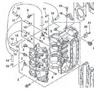 Esploso Yamaha 2T Motore 25Q-40-50