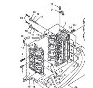 Éclaté Yamaha 2T Moteur 50G-60F-70B