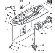 Éclaté Yamaha Embase V6 | Pièces Marines