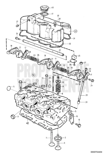 Diagrama de despiece Culata Volvo Penta MD2030
