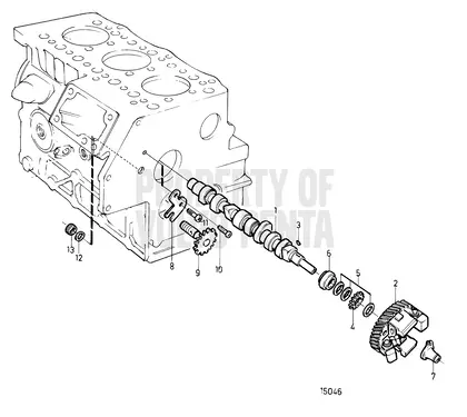 Diagrama de despiece Árbol de levas Volvo Penta MD2030