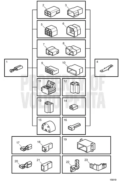 Diagrama de despiece Materiales eléctricos Volvo Penta MD2030