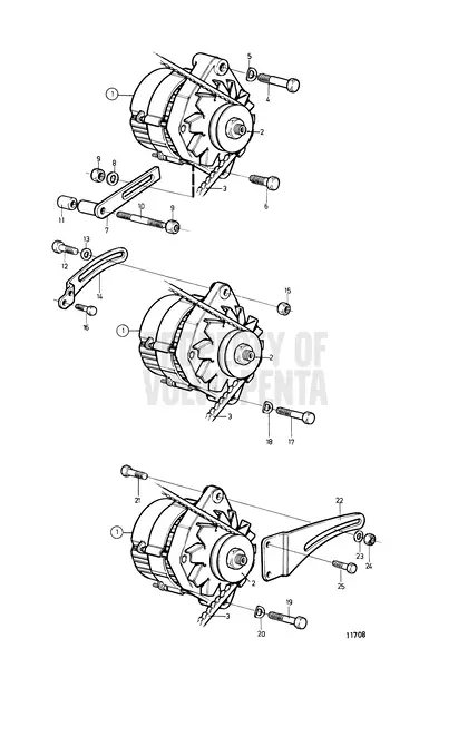 Diagrama de despiece Alternador Volvo Penta MD2030