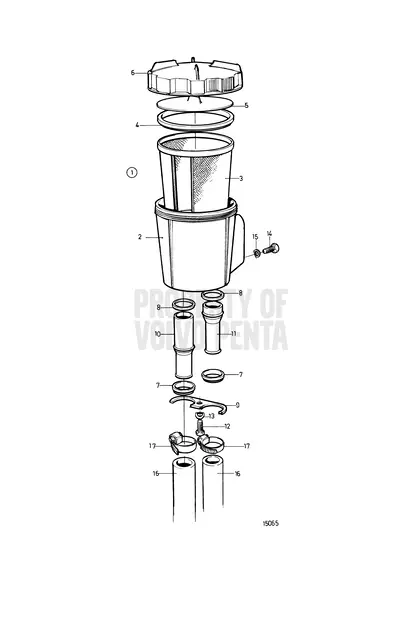 Diagrama de despiece Filtro de agua marina Volvo Penta MD2030