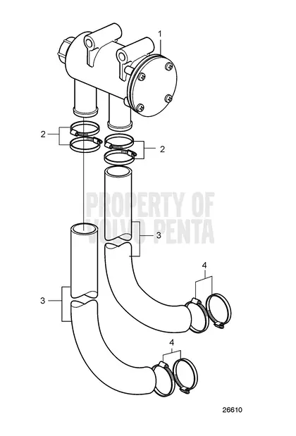 Diagrama de despiece Válvula de vacío Volvo Penta MD2030