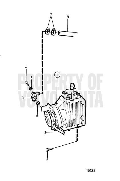 Diagrama de despiece Componentes de conexión, para MS2A-D, MS2L-D Volvo Penta MD2030