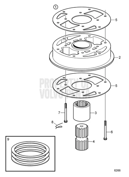 Diagrama de despiece Prolongación del propulsor Volvo Penta MD2030