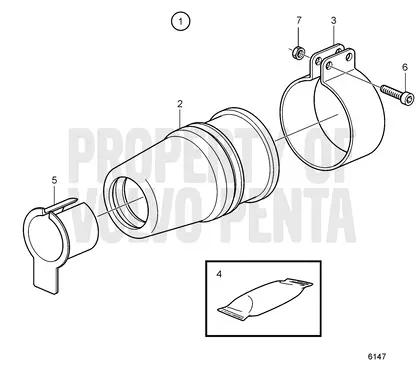 Diagrama de despiece Prensaestopas del eje de hélice Volvo Penta MD2030