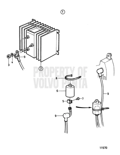Diagrama de despiece Distribuidor de carga Volvo Penta MD2030