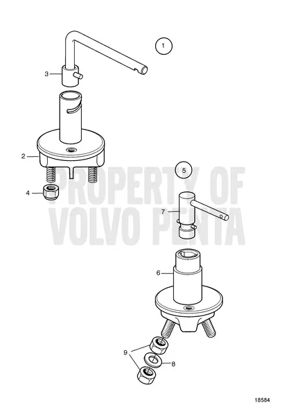 Diagrama de despiece Interruptor principal de la batería Volvo Penta MD2030