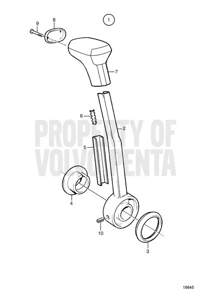 Diagrama de despiece Mango para control Volvo Penta MD2030