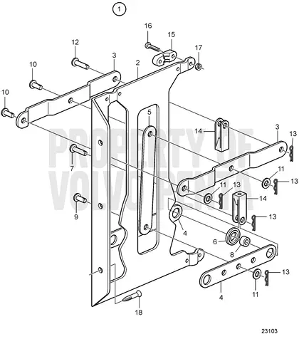 Diagrama de despiece Unidad de puesto de pilotaje doble Volvo Penta MD2030