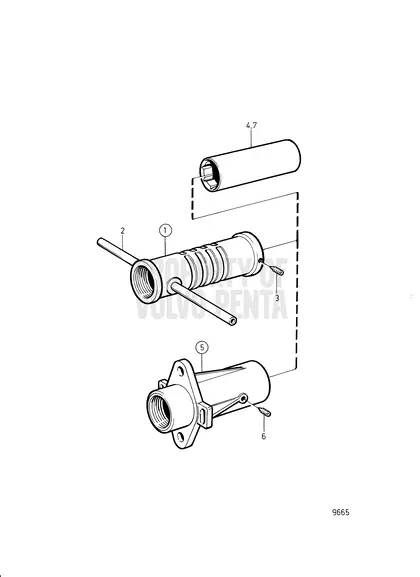 Diagrama de despiece Cojinete de popa Volvo Penta MD2030