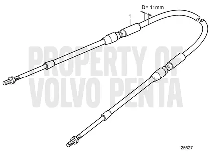 Diagrama de despiece Cables de mando Volvo Penta MD2030