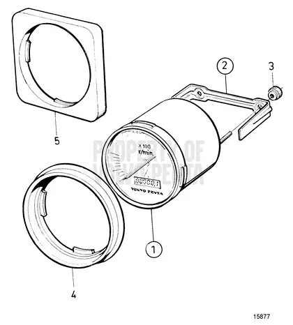 Diagrama de despiece Anillo, bastidor y consola de fijación para instrumentos Volvo Penta MD2030