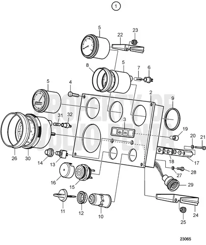 Diagrama de despiece Panel de instrumentos 12 V Volvo Penta MD2030