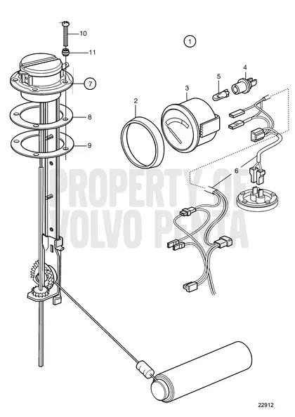 Diagrama de despiece Kit de medidor del depósito para combustible Volvo Penta MD2030