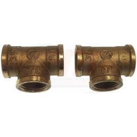 "T" BRASS H/H/H 3/8" (PACK 2)