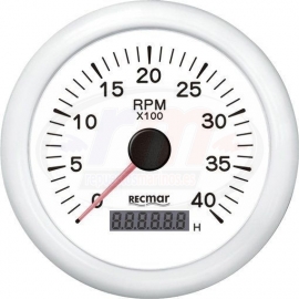 TACHOMETER 1.0/10.0 - 0/4000 RPM WHITE
